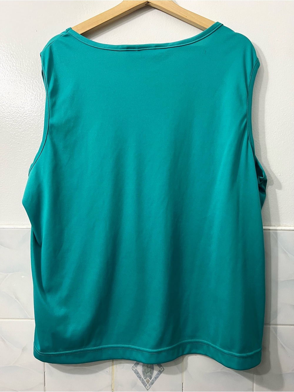 Vintage Improved Living Sleeveless Top Blouse Women 3XL Teal Casual Lightweight - Picture 2 of 5